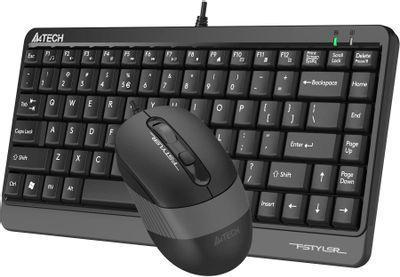 Комплект (клавиатура+мышь) A4TECH Fstyler F1110, USB, проводной, черный [f1110 grey] - фото 3 - id-p213145473