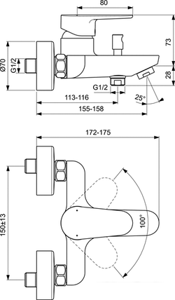 Смеситель Ideal Standard Cerafine O BC500AA, фото 2