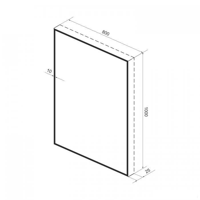 Прямоугольное зеркало с фоновой LED-подсветкой Wellsee 7 Rays' Spectrum 172201060 (80*100 см, черный контур, - фото 9 - id-p215525750