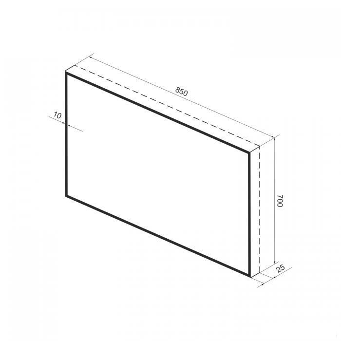 Прямоугольное зеркало с фоновой LED-подсветкой Wellsee 7 Rays' Spectrum 172200990 (85*70 см, черный контур, - фото 2 - id-p215525751