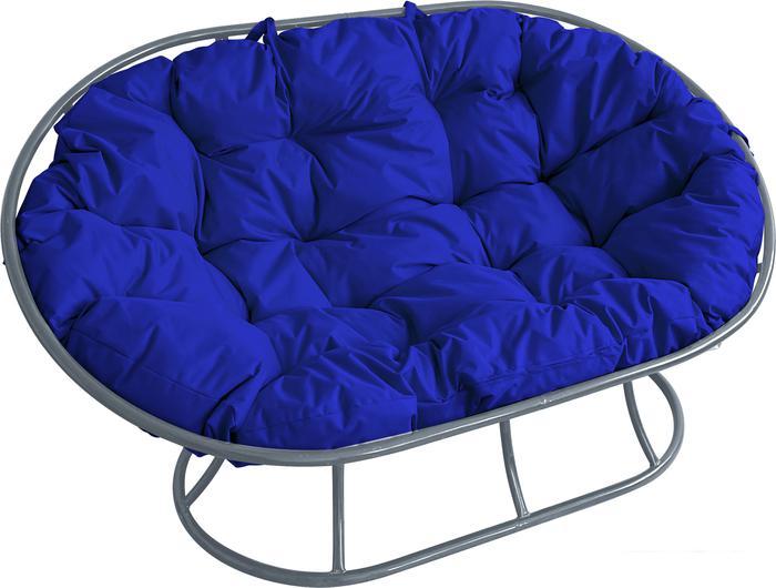 Садовый диван M-Group Мамасан 12100310 (серый/синяя подушка) - фото 1 - id-p215431793