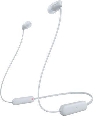 Наушники Sony WI-C100, Bluetooth, внутриканальные, белый - фото 1 - id-p215036593