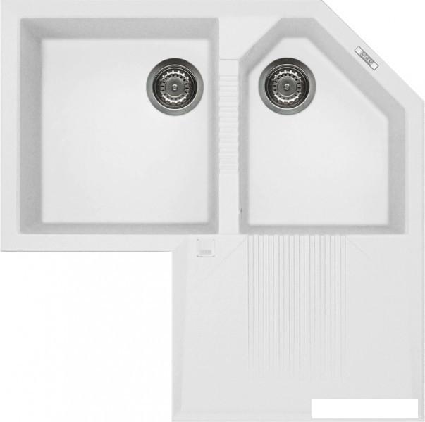 Мойка кухонная из гранита т.м.Elleci, Tekno Corner G68 Bianco LGTCOR68