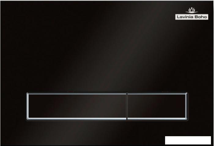 Пластиковая клавиша смыва Lavinia Boho RelFix 380501MB (цвет матовый черный; толщина 13 мм; антибактериальное - фото 1 - id-p215462650