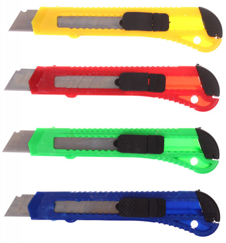 Нож канцелярский Lite ширина лезвия 18 мм, ассорти - фото 1 - id-p215763971