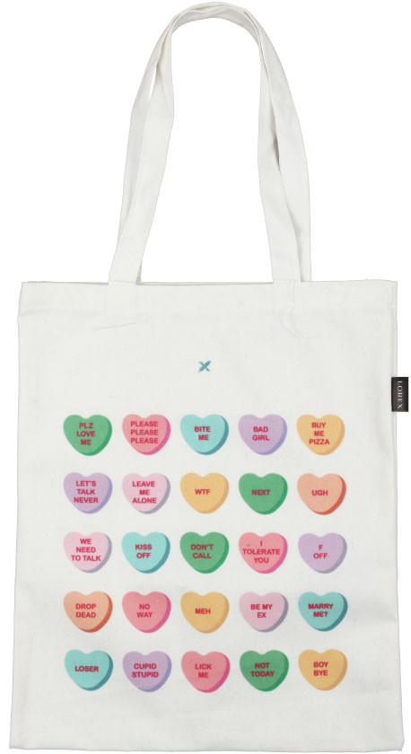 Шопер (сумка) Lorex Cotton с принтом 330*400 мм, Heart Candy, белый - фото 2 - id-p215764011