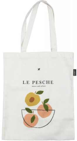Шопер (сумка) Lorex Cotton с принтом 330*400 мм, Le Pesche, белый - фото 1 - id-p215764012