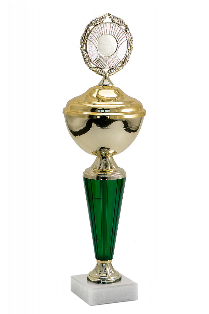 Кубок "Земля" на мраморной подставке с крышкой , высота 33 см, чаша 8 см арт. 032-210-80 КЗ80