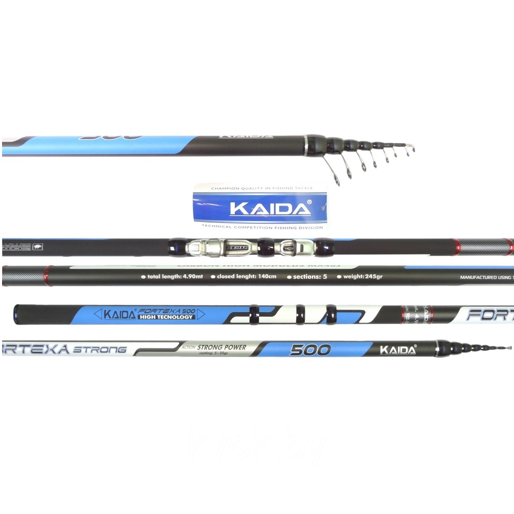 Удилище болонское Kaida Fortexa Silver Strong 7 м тест: 5-25 гр 370 гр.