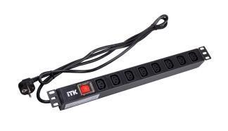 ITK PH12-8C131 PDU 8 розеток C13 с LED выкл,1U, шнур 2м вилка нем.ст - фото 1 - id-p203910434