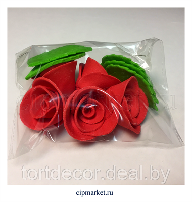 Цветы сахарные Розы набор 5 шт. цвета в ас-те - фото 1 - id-p215792275