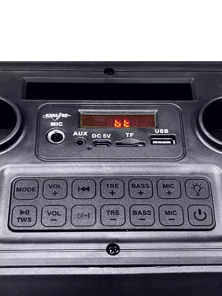 Портативная Bluetooth колонка караоке ZQS 4247 с двумя беспроводными микрофонами FM USB TF Type-C - фото 9 - id-p215792418