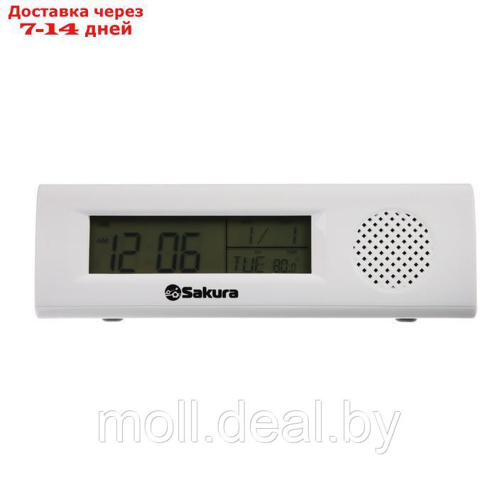 Часы-будильник Sakura SA-8521, электронные, будильник, радио, фонарь, 3хААА, белые - фото 3 - id-p215754877