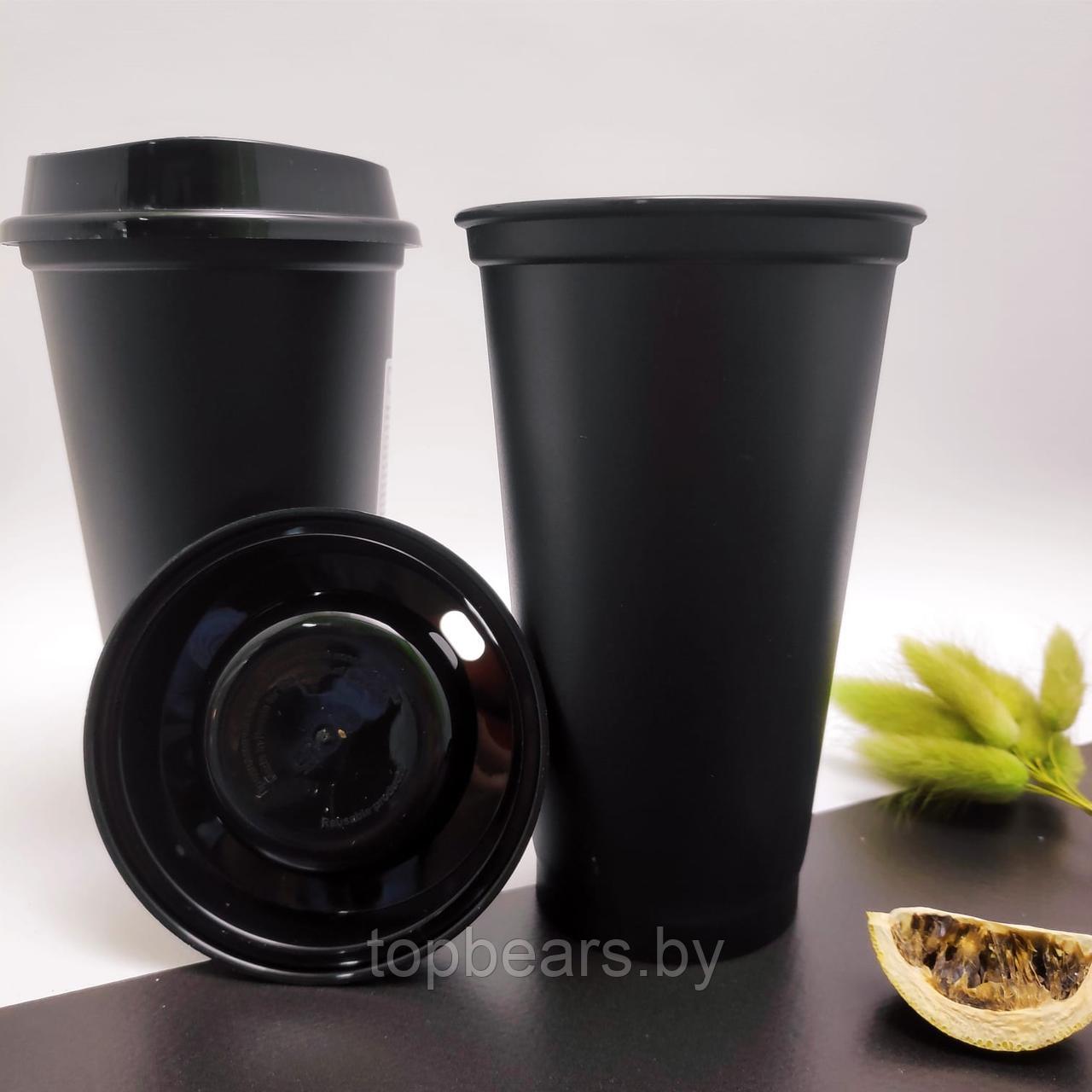 Стакан тамблер для кофе Wowbottles и других напитков 400 мл. / Черный с кофейной крышкой - фото 6 - id-p215793139
