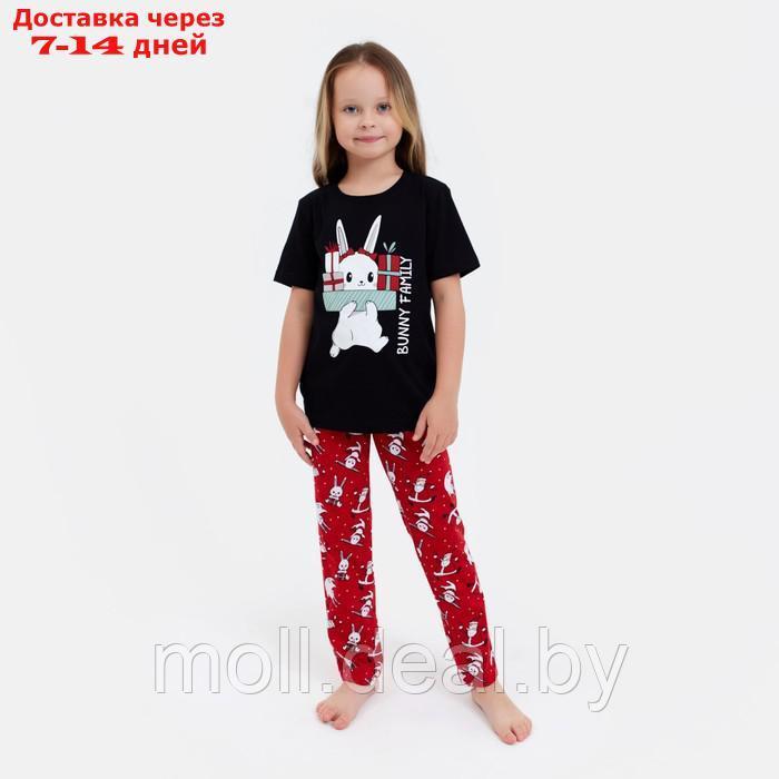 Пижама для девочки новогодняя KAFTAN "Bunny Family", размер 32 (110-116) - фото 1 - id-p215744771