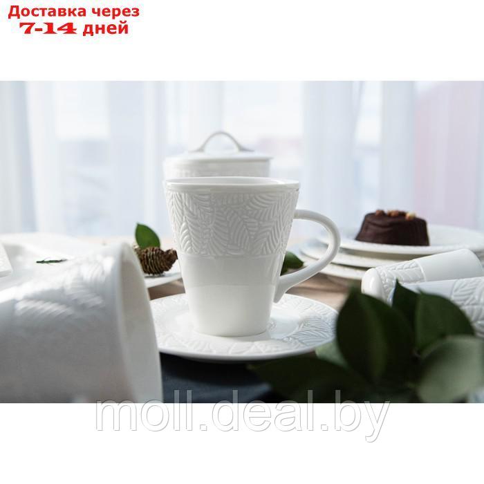 Чайная пара "Лист" чашка 220 мл 12x9x10 см, блюдце 15см - фото 1 - id-p215745286