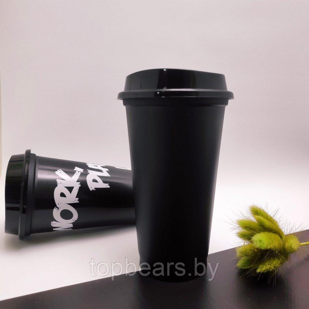 Стакан тамблер для кофе Wowbottles и других напитков с кофейной крышкой, 400 мл Black - фото 1 - id-p215793223