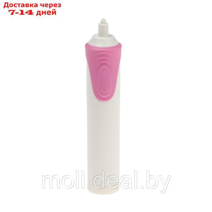 Электрическая зубная щётка Luazon LP-009, вибрационная, 8500 дв/мин, 4 насадки, 2хАА,розовая - фото 5 - id-p215746920