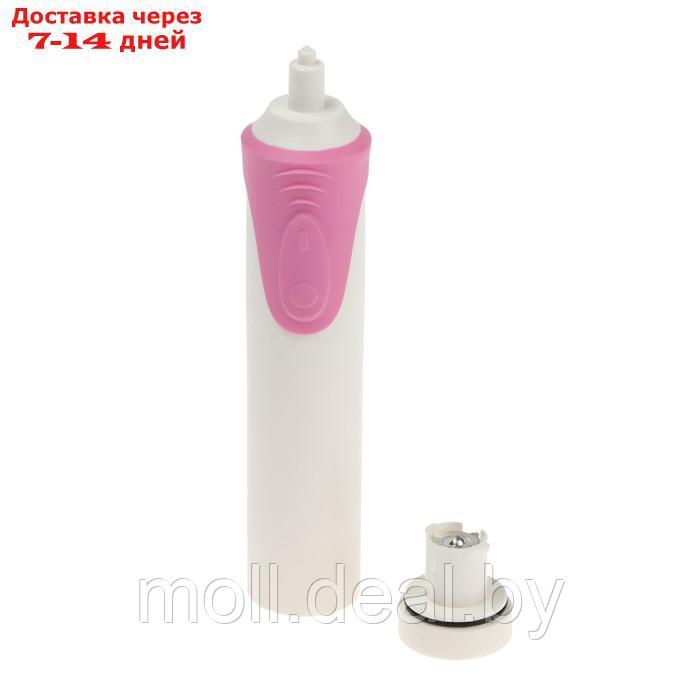 Электрическая зубная щётка Luazon LP-009, вибрационная, 8500 дв/мин, 4 насадки, 2хАА,розовая - фото 6 - id-p215746920