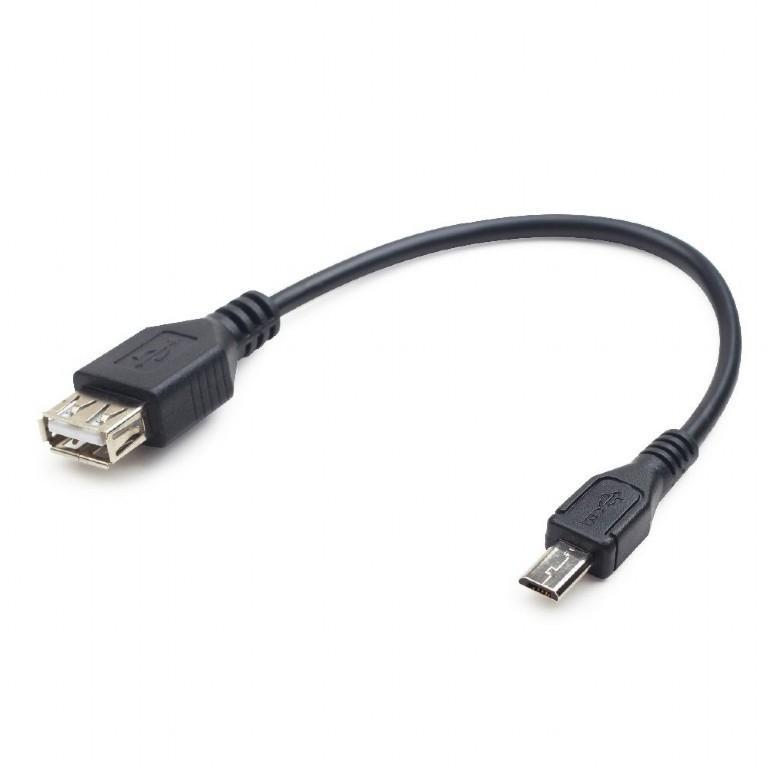 Cablexpert Кабель USB 2.0 OTG USBAF/MicroBM, 0.15м, удлиненный разъем micro USB - 9мм (A-OTG-AFBM-03) - фото 1 - id-p215798713