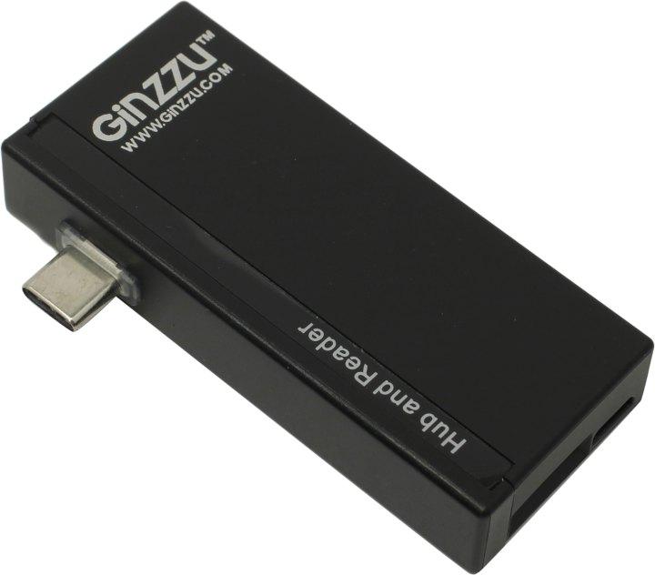 Картридер Ginzzu GR-562UB USB3.0-C SDXC/microSDXC Card Reader/Writer+2portUSB - фото 1 - id-p215798655