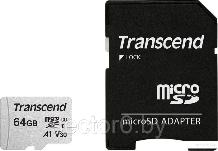 Transcend microSDXC 300S 64GB + адаптер