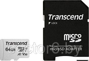 Transcend microSDXC 300S 64GB + адаптер