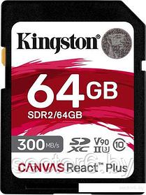 Карта памяти Kingston Canvas React Plus SDXC 64GB