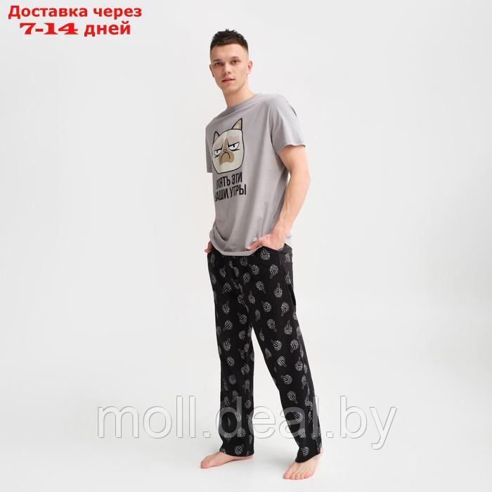 Пижама мужская KAFTAN "Утры" р.54, серый/черный - фото 6 - id-p215745148