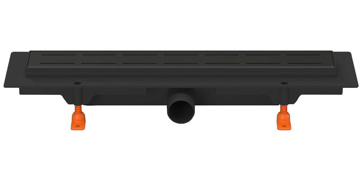 Душевой лоток MCH для свободного монтажа с решеткой Line 650 мм, горизонтальный, черный