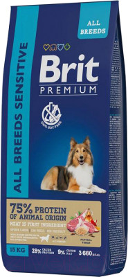 Сухой корм для собак Brit Premium Dog Sensitive с ягненком и индейкой / 5050055 - фото 1 - id-p215833781