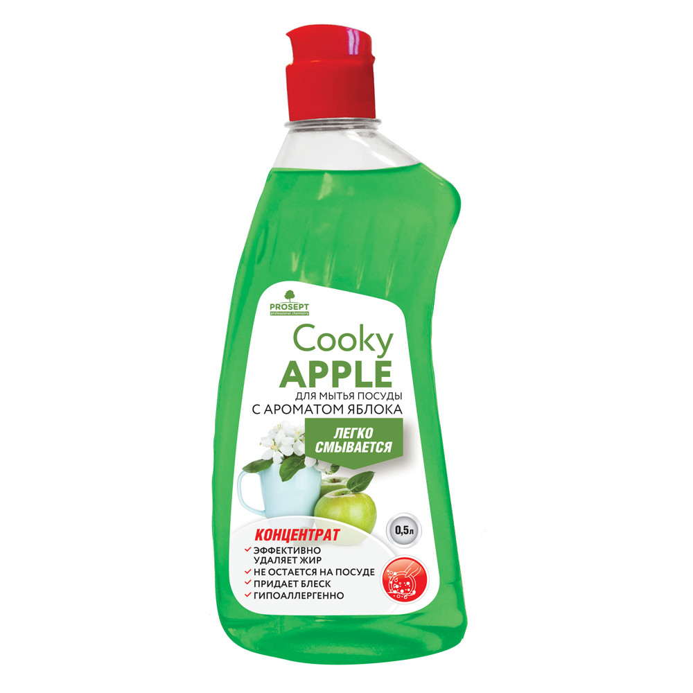 Cooky Apple гель для мытья посуды вручную (аромат яблока) концентрат 0,5 л - фото 1 - id-p215843293