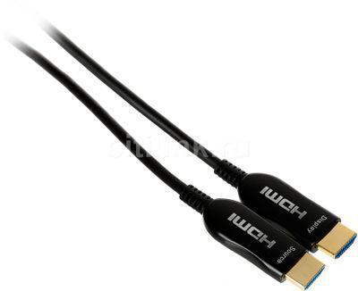 Кабель аудио-видео Fiber Optic, HDMI (m) - HDMI (m) , ver 2.0, 35м, GOLD, черный - фото 4 - id-p213141249
