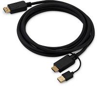 Кабель аудио-видео Buro HDMI (m) - DisplayPort (m) , 3м, GOLD, черный [hdmi-dp-3m]