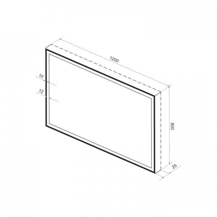 Прямоугольное зеркало с фронтальной LED-подсветкой Wellsee 7 Rays' Spectrum 172201410 (120*80 см, черный - фото 9 - id-p215360078