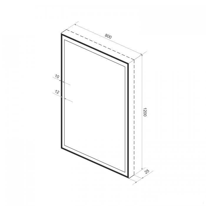 Прямоугольное зеркало с фронтальной LED-подсветкой Wellsee 7 Rays' Spectrum 172201400 (80*120 см, черный - фото 9 - id-p215360079