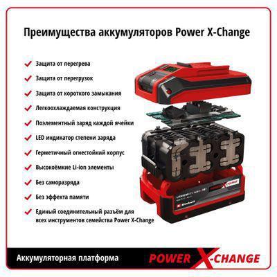 Цепная пила EINHELL PXC GE-LC 18 Li Kit, аккумуляторная, 18В, 3Ач, с одним аккумулятором [4501760] - фото 3 - id-p214884724