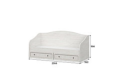 Кровать для подростка КР-106 Александрия +  щиток ЩМ-106 (сосна санторини) фабрики SV-мебель, фото 2
