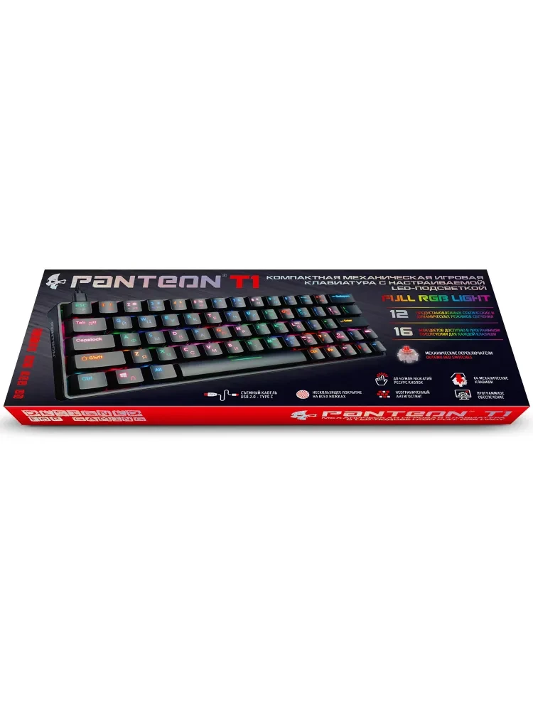 Клавиатура проводная механическая Jet.A PANTEON T1 PRO (кейпад, 64 клавиш, RGB подсветка,Outemu Red) - фото 3 - id-p215311728
