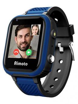Детские умные смарт часы телефон Aimoto Pro Indigo 4G синие наручные электронные с GPS для мальчика