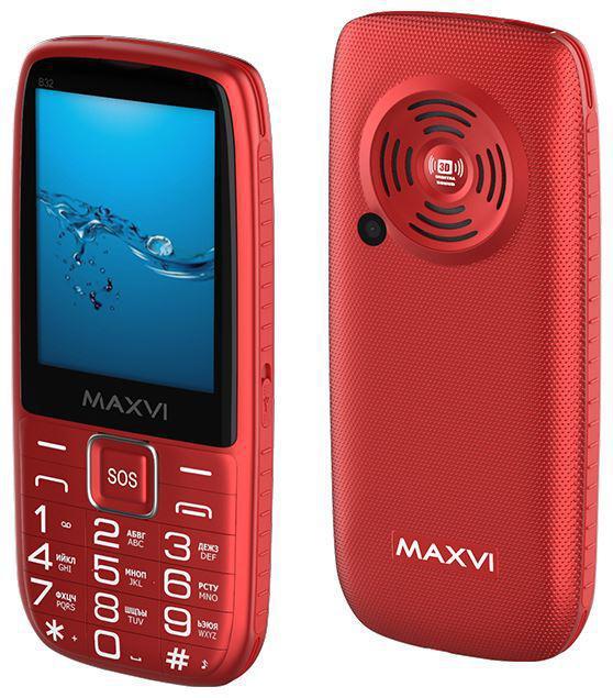 Кнопочный мобильный телефон MAXVI B32 красный - фото 1 - id-p215601406