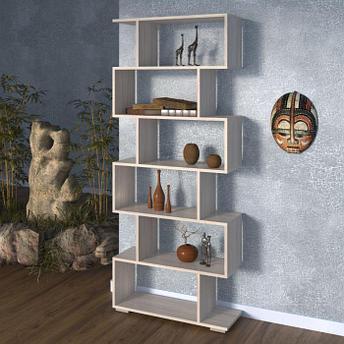 Стеллаж напольный деревянный полки NS23 Шкаф для книг и документов шимо светлый дизайнерский книжный для дома