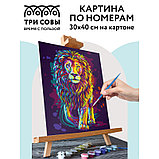 Картина по номерам на картоне ТРИ СОВЫ "Неоновый лев", 30*40 ЦЕНА БЕЗ НДС, фото 8