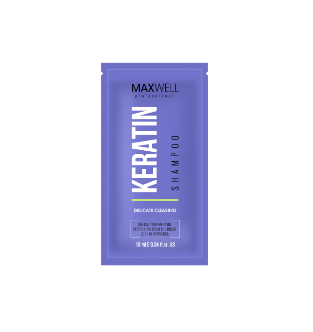 Шампунь увлажняющий для домашнего ухода MAXWELL Keratin Shampoo, 10 мл - фото 1 - id-p215907755