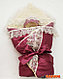Конверт-одеяло трансформер "Венецианское Кружево" с шапочкой на флисе , фото 2