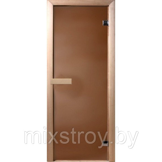 Дверь DOORWOOD БРОНЗА МАТОВАЯ 700х1800,  6 мм, коробка ХВОЯ