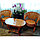 Стол со стеклом из ротанга 02/15A-ov (коньяк), фото 2