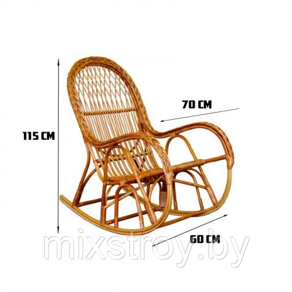 Кресло-качалка из натуральной лозы КК 4/3 - фото 3 - id-p215911137