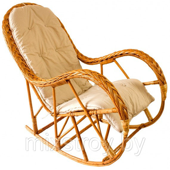 Кресло-качалка из натуральной лозы КК 4/3 с подушкой - фото 1 - id-p215911138