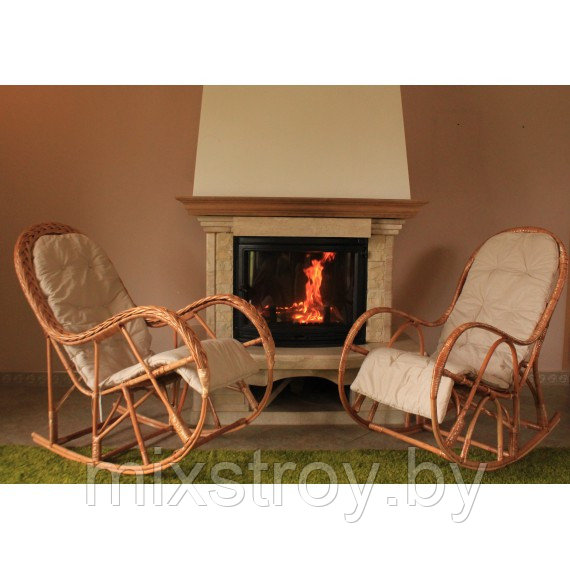 Кресло-качалка из натуральной лозы КК 4/3 с подушкой - фото 3 - id-p215911138